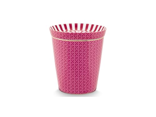 Pip Studio Royal Tiles Becher & Teebeutelablage Set Dunkelpink 230 ml von Pip Studio