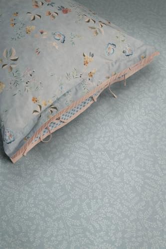 Pip Studio Spanbettlaken Leafy Blau Grau 100x200/220 von Pip Studio