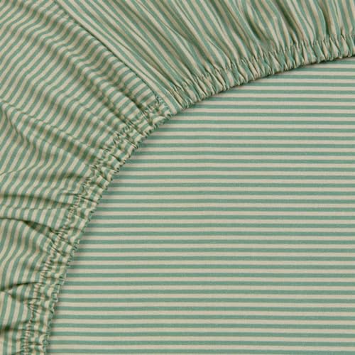 Pip Studio Spannbettlaken Duo Stripe Farbe Green Größe 140x200 für Matratzen bis zu 25cm Höhe Betttuch Gestreift von PiP Studio