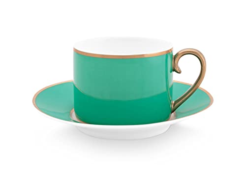 Pip Studio Tasse & Untertasse Pip Chique | Gold-Grün - 220 ml von PiP Studio