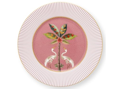 Pip Studio 51001280 La Majorelle Brotteller pink mit Palme 17 cm (1 Stück) von Pip Studio