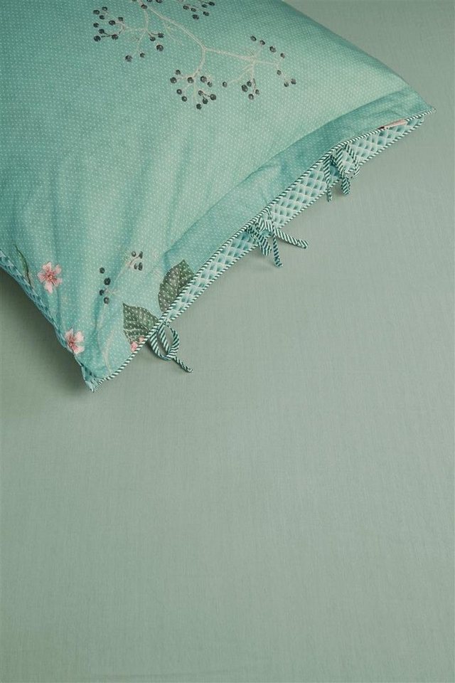 Spannbettlaken Goodnight By Pip Grey Green 100X200/220 Grau Grün Jersey-Elasthan, PiP Studio, Baumwolle, Gummizug: Rundum, (1 Stück), Bettlaken mit Gummizug in 90x200 140x200 180x200 und weitere Größen von PiP Studio