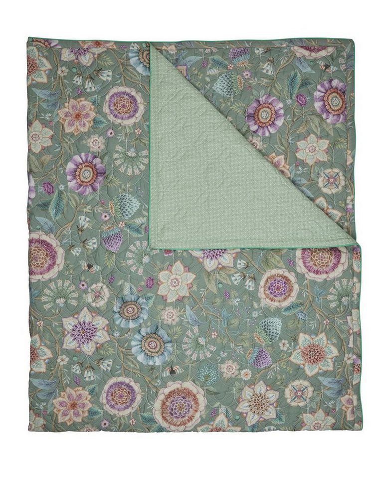 Wolldecke Viva Las Flores Quilt_Green_UV_UV_180x260 1 Tagesdecke 1x 180x260 cm, PiP Studio, Tagesdecke Kuscheldecke Decke Wohndecke von PiP Studio