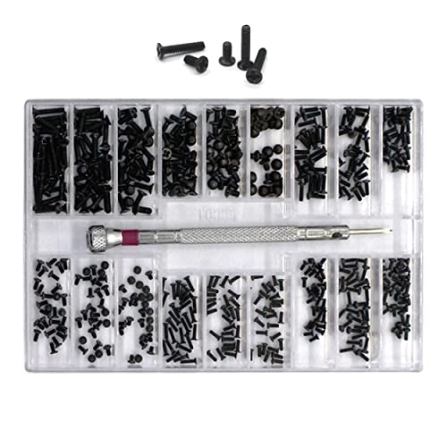 486 Stück Kleine Schrauben Set, Mikro Reparaturschrauben Winzige Mikroschrauben mit Schraubendreher, Kleine Schrauben Sortiment Kit Winzige Mikroschrauben für Laptop Brillen Uhren Maus von Piacolnic