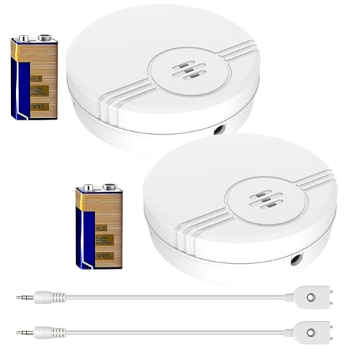 2 Pack Wassermelder Wasseralarm, 135dB Wasserwarner Wassersensor Alarm, Wasserwarner Flut Detektor für Keller, Badezimmer, Waschküche, Küchen, Garagen, und Dachböden (6F22/9V Batterien enthalten) von Piashow