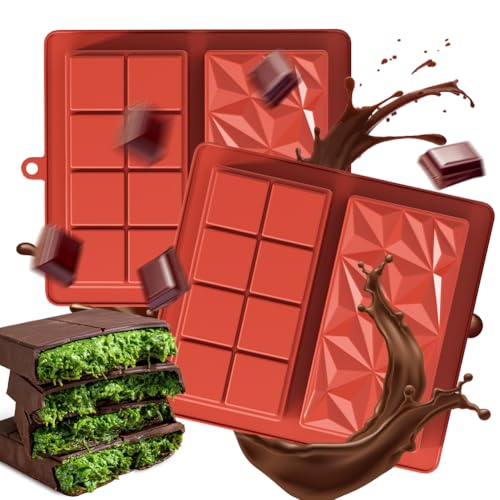 2 Stück Schokoladenform Silikon, Antihaftbeschichtung Dubai Schokolade, Silikonform Schokoladentafel, Antihaft Schokoladenmold Mold für Schokolade, Süßigkeiten und Pudding 2 Stück Schokoladenform Silikon, Antihaftbeschichtung Dubai Schokolade, Silikonform Schokoladentafel, Antihaft Schokoladenmold Mold für Schokolade, Süßigkeiten und Pudding von Piashow