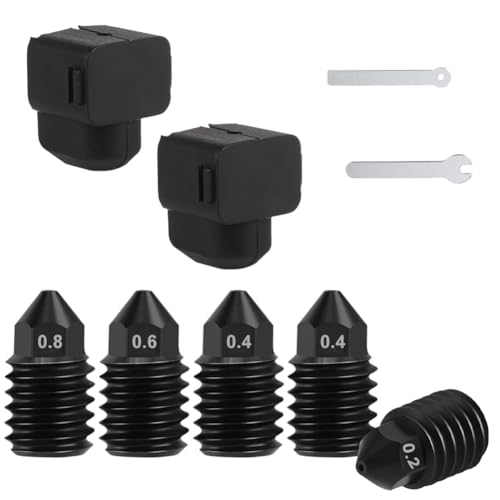 3D Drucker Gehärteter Stahl Düse 6 Stück, 0.2MM, 0.4MM, 0.6MM, 0.8MM, 3D Drucker Düsen für Bambulab A1/A1 Mini, mit Silikon Abdeckung Socke und Schraubenschlüssel von Piashow