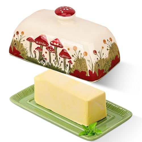 Butterdose Keramik mit Griff, Butterdose Porzellan Butterdosen Klassische Butterglocke Keramik mit Deckel, Butterschale Dickwandiger, Butterbehälter spülmaschinenfest Butterdose Keramik mit Griff, Butterdose Porzellan Butterdosen Klassische Butterglocke Keramik mit Deckel, Butterschale Dickwandiger, Butterbehälter spülmaschinenfest von Piashow
