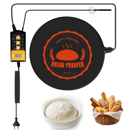 Gärbox Sauerteig, Brotwarmmatte Warmhalteplatte mit Thermostat, Brot Heizmatte für Zuhause Backen, Teig Proofing, Sauerteig Wärmer (Rund 32 * 32 * 4cm) von Piashow