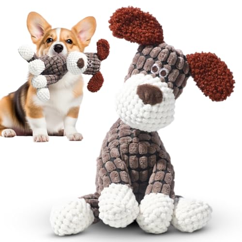 Hunde Kuscheltier Unzerstörbar 25cm, mit Quietscher, Interaktives Hundespielzeug Hund Plüsch, Braun Hunde Kuscheltier Unzerstörbar 25cm, mit Quietscher, Interaktives Hundespielzeug Hund Plüsch, Braun von Piashow