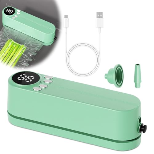 Mini Vakuumierer Kabellos – Tragbares 60KPA Folienschweißgerät mit 3 Temperaturstufen, 5 Beuteln, 1 Aufblasadapter & Absaugadapter – Für Snacks, Fleisch & Lebensmittelaufbewahrung Mini Vakuumierer Kabellos – Tragbares 60KPA Folienschweißgerät mit 3 Temperaturstufen, 5 Beuteln, 1 Aufblasadapter & Absaugadapter – Für Snacks, Fleisch & Lebensmittelaufbewahrung von Piashow
