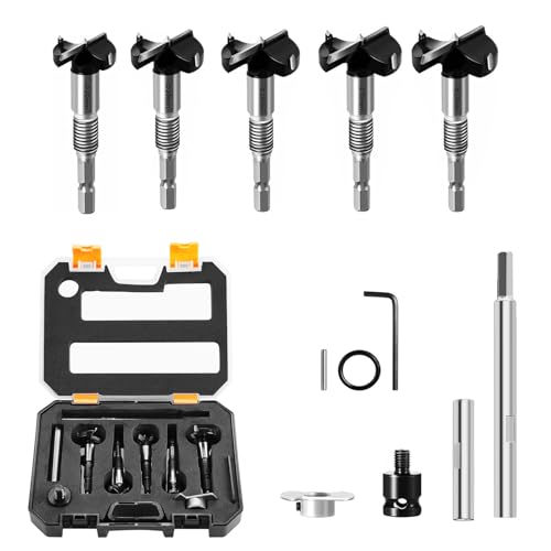 Multifunktionales Forstnerbohrer Set, Professioneller Holzbohrer 15mm 20mm 25mm 30mm 35mm, Forstnerbohrer mit Verlängerungsstange und Adapter, Scharnierlochbohre Multifunktionales Forstnerbohrer Set, Professioneller Holzbohrer 15mm 20mm 25mm 30mm 35mm, Forstnerbohrer mit Verlängerungsstange und Adapter, Scharnierlochbohre von Piashow