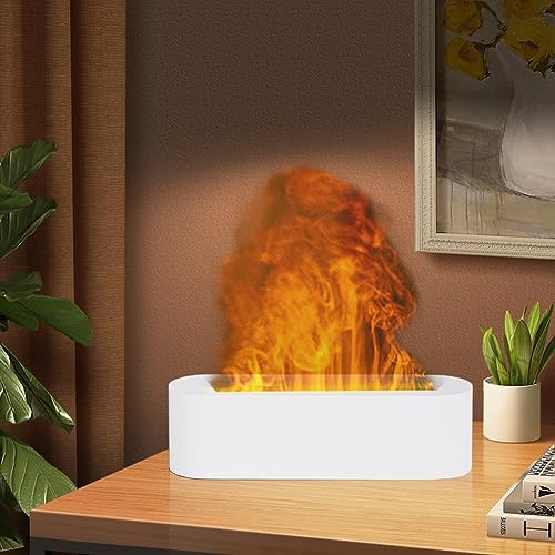 Aroma Diffuser Weiß, Aroma Diffuser Ätherische Öle Diffusor Duftlampe für Ätherische Öle, Luftbefeuchter Humidifier für Zuhause Büro, Raumduft oder Yoga (7 Flammeneffekt) von Piashow
