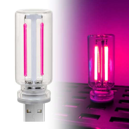 Piashow Auto Led Lamps, USB Touch Night Light, Auto Licht Innenraum, Retro-inspirierte Innenraum Innenbeleuchtung, Led Innenbeleuchtung, Plug-in USB Automotive Interface Nachtlampen (Rosa) von Piashow