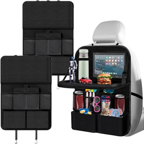 Piashow Auto Organizer Kinder, 2 Stück Auto Rücksitz Organizer Kinder mit Klapptisch, 12 Taschen, Wasserdichter Rückenlehnenschutz, Schwarz Piashow Auto Organizer Kinder, 2 Stück Auto Rücksitz Organizer Kinder mit Klapptisch, 12 Taschen, Wasserdichter Rückenlehnenschutz, Schwarz von Piashow