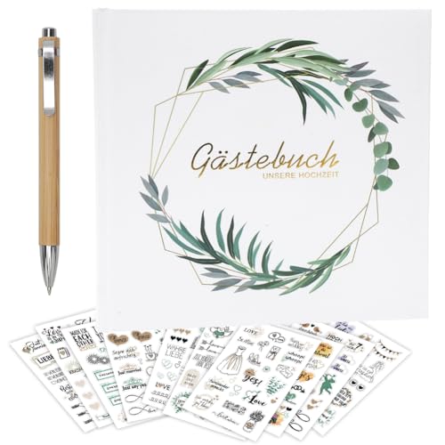 Gästebuch Hochzeit, 22 x 22 cm Hochzeitsgästebuch mit 213 Sticker Hochzeit Gästebuch und Stifte, Blanko, 100 Seiten, Gästebuch Konfirmation für Hochzeiten, Ideal als Polaroid-Album Hochzeitsalbum Gästebuch Hochzeit, 22 x 22 cm Hochzeitsgästebuch mit 213 Sticker Hochzeit Gästebuch und Stifte, Blanko, 100 Seiten, Gästebuch Konfirmation für Hochzeiten, Ideal als Polaroid-Album Hochzeitsalbum von Piashow