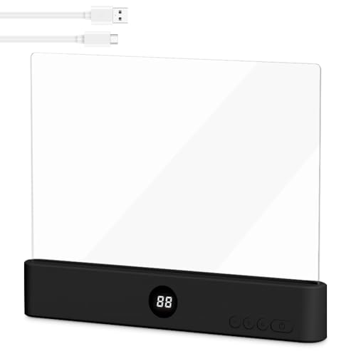 Piashow Lightwedge Leselampe, Tragbare Leselicht buch mit 3-Farben Buchlampe, Wiederaufladbare Dimmen Timer leselampe buch, Buchseite Licht, Flache Leseleuchten für Bücher im Bett(Schwarz) von Piashow