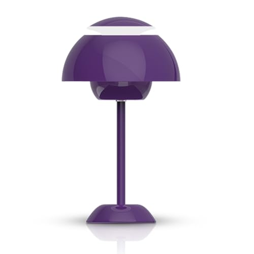 Piashow Schreibtischlampe, LED Tischlampe Dimmbare Tischleuchte 3 Farb Nachttischlampe USB Type-C-Anschluss Eisen-Acryl-Tischlampe für Zimmer Büro (Violett) von Piashow
