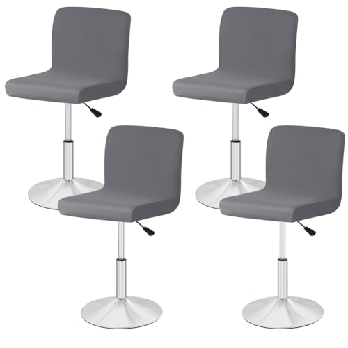Piashow Set mit 4 Bezügen für Hochstühle, Esszimmerstuhl Abdeckungen, Stretch Stuhlhussen, Barhockerbezug, Abnehmbar und Waschbar, Esszimmer Stuhl Schonbezug für Haus Küche Hotel Restaurant (4-Grau) von Piashow