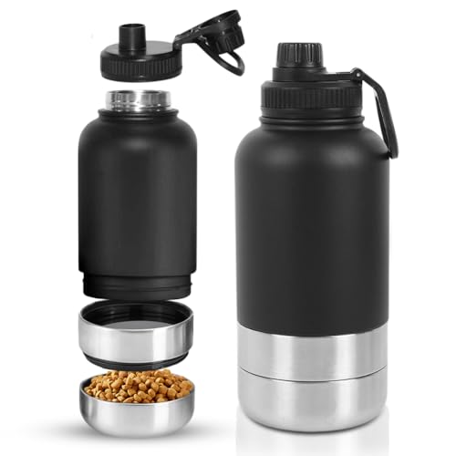 Piashow Trinkflasche Hunde für Unterwegs, Trinkflasche Hund Edelstahl mit Wassernapf & Futternapf, Isolierte Hundetrinkflasche für Unterwegs 32oz, für Reisen Wandern Spaziergang Piashow Trinkflasche Hunde für Unterwegs, Trinkflasche Hund Edelstahl mit Wassernapf & Futternapf, Isolierte Hundetrinkflasche für Unterwegs 32oz, für Reisen Wandern Spaziergang von Piashow