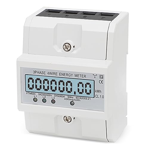 Piashow Drehstromzähler 3 Phasen Stromzähler Hutschiene Geeicht Drehstromzähler 230 / 400V 5-80A Zwischenzähler Strom, Digitaler Stromzähler Drehstromzähler Hutschiene Piashow Drehstromzähler 3 Phasen Stromzähler Hutschiene Geeicht Drehstromzähler 230 / 400V 5-80A Zwischenzähler Strom, Digitaler Stromzähler Drehstromzähler Hutschiene von Piashow