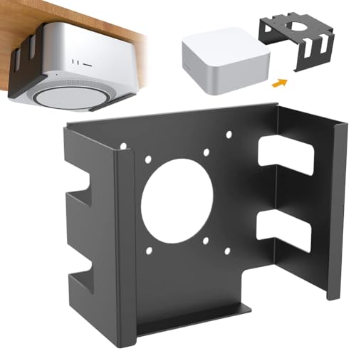 VESA Halterung Kompatibel mit Mac mini M4 / M4 Pro, Untertisch- & Wandmontage, Zubehör für Monitorrückseite, Kratzfest & Wärmeableitend, Einfache Installation für Büro & Zuhause（Schwarz） von Piashow