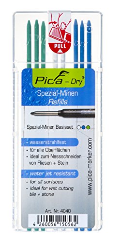 Pica 4040 Dry Tieflochmarker Ersatzminen-Set permanent blau/weiß/grün wasser-strahlfest ,, 8 Stück (1er Pack) von Pica