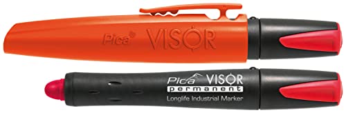 Pica 990/054 Permanentmarker/Industrial Marker | extrem unempfindlich und vielseitig, wasserfest, trocknet nie aus | Farbe: orange, Minendurchmesser: 10 mm, Länge: 85 mm von Pica