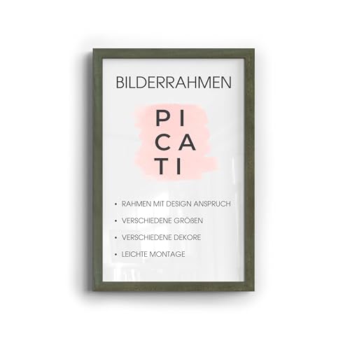Picati Bilderrahmen KLASSIKO, Grün (50x40 cm), Wandbilderrahmen für Poster, Bilder & Gemälde von Picati