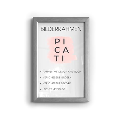 Picati Bilderrahmen MODERNA,Aluminium gebürstet (100x50 cm), Wandbilderrahmen für Poster, Bilder & Gemälde von Picati