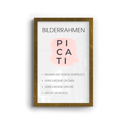 Picati KLASSIKO Bilderrahmen für POSTER in Blattgold (Dekor) (91,5x61 cm), Wandbilderrahmen für Poster, Bilder & Gemälde von Picati