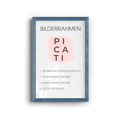 Picati KLASSIKO Bilderrahmen für POSTER in Blau (91,5x61 cm), Wandbilderrahmen für Poster, Bilder & Gemälde von Picati