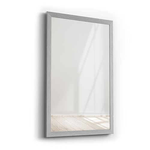 Picati Spiegelrahmen Klassiko inkl. Spiegel | Aluminium gebürstet | Spiegelmaß: 50x70 / 70x50cm | zzgl. 5 cm Rahmen | Wandspiegel | in 11 Größen von Picati