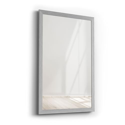 Picati Spiegelrahmen Klassiko inkl. Spiegel | Aluminium gebürstet | Spiegelmaß: 70x100 / 100x70cm | zzgl. 5 cm Rahmen | Wandspiegel | in 11 Größen von Picati