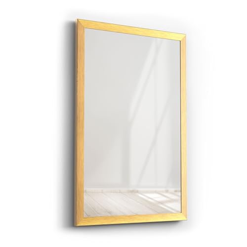 Picati Spiegelrahmen Klassiko inkl. Spiegel | Gold Matt | Spiegelmaß: 50x100 / 100x50cm | zzgl. 5 cm Rahmen | Wandspiegel | in 11 Größen von Picati