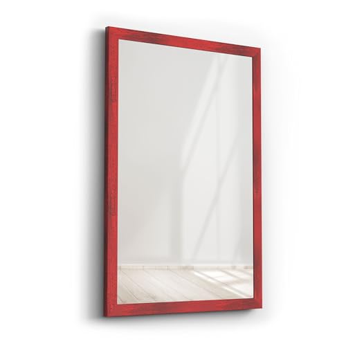 Picati Spiegelrahmen Klassiko inkl. Spiegel | Rot | Spiegelmaß: 70x70cm | zzgl. 5 cm Rahmen | Wandspiegel | in 11 Größen von Picati
