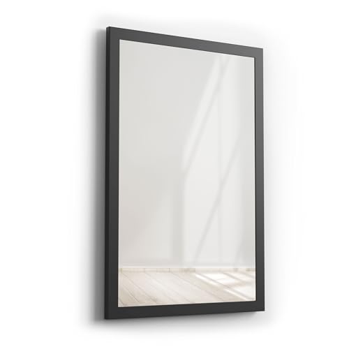 Picati Spiegelrahmen Klassiko inkl. Spiegel | Schwarz | Spiegelmaß: 40x60 / 60x40cm | zzgl. 5 cm Rahmen | Wandspiegel | in 11 Größen von Picati