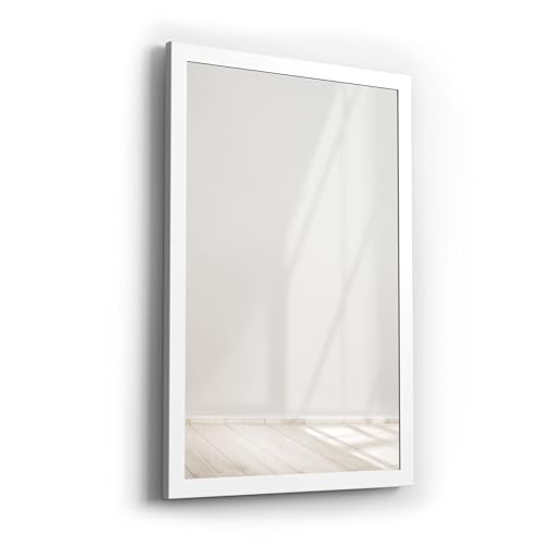 Picati Spiegelrahmen Klassiko inkl. Spiegel | Weiss | Spiegelmaß: 40x100 / 100x40cm | zzgl. 5 cm Rahmen | Wandspiegel | in 11 Größen von Picati