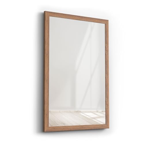 Spiegelrahmen Klassiko | Eiche | Spiegelmaß: 40x100 / 100x40cm | zzgl. 5 cm Rahmen | Wandspiegel | in 11 Größen von Picati