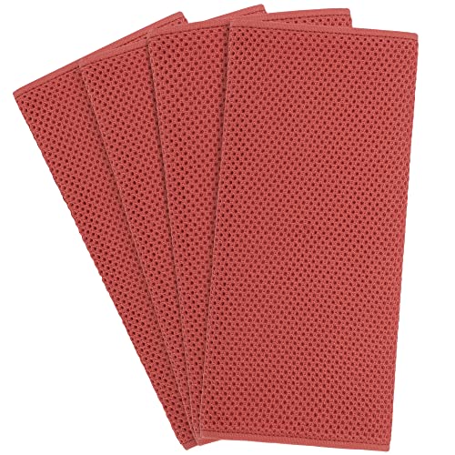 PiccoCasa 100% Baumwolle Geschirrtücher Waffelgewebe, Weiches es Schnelltrocknendes Reinigungstuch für Haus und Küche, Küchentücher Mischfarben 32 x 71cm 4er Set Orange von PiccoCasa