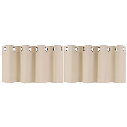 PiccoCasa 2er Set Gardine für Küche Polyester Scheibengardine Kurzgardine Blickdicht Kleine Gardine Beige 46H x 132B cm PiccoCasa 2er Set Gardine für Küche Polyester Scheibengardine Kurzgardine Blickdicht Kleine Gardine Beige 46H x 132B cm von PiccoCasa