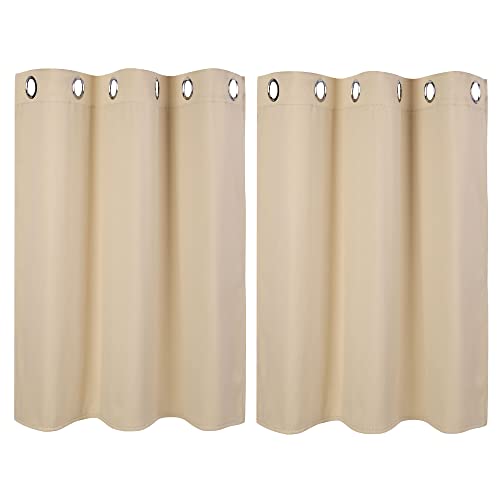 PiccoCasa 2er Set Gardine für Küche Polyester Scheibengardine Kurzgardine Blickdicht Kleine Gardine Beige 90H x 107B cm PiccoCasa 2er Set Gardine für Küche Polyester Scheibengardine Kurzgardine Blickdicht Kleine Gardine Beige 90H x 107B cm von PiccoCasa