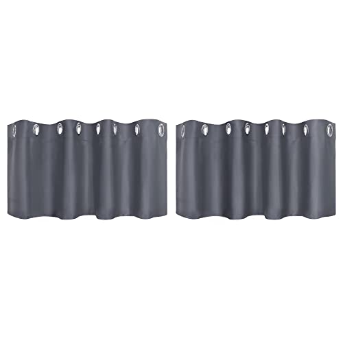 PiccoCasa 2er Set Gardine für Küche Polyester Scheibengardine Kurzgardine Blickdicht Kleine Gardine Grau 46H x 132B cm PiccoCasa 2er Set Gardine für Küche Polyester Scheibengardine Kurzgardine Blickdicht Kleine Gardine Grau 46H x 132B cm von PiccoCasa