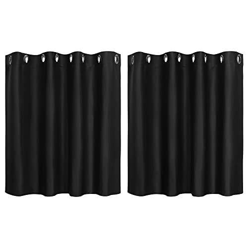 PiccoCasa 2er Set Gardine für Küche Polyester Scheibengardine Kurzgardine Blickdicht Kleine Gardine Schwarz 90H x 132B cm PiccoCasa 2er Set Gardine für Küche Polyester Scheibengardine Kurzgardine Blickdicht Kleine Gardine Schwarz 90H x 132B cm von PiccoCasa