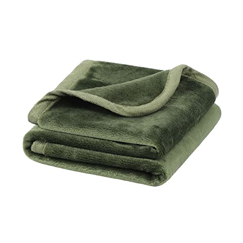 PiccoCasa Fleecedecke Kuscheldecke Decke aus massivem Mikrofaser Plüsch Weiche Warme Flauschige Leichte Decken für Bett Sofa usw. Grün 80x100cm von PiccoCasa