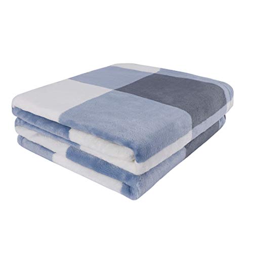 PiccoCasa Karierte Flanell-Fleece-Überwurfdecke, weicher Büffel-Karo, dekorative Plüschdecke für Couch, Sofa, Bett, 127 x 152,4 cm, Blau und Weiß PiccoCasa Karierte Flanell-Fleece-Überwurfdecke, weicher Büffel-Karo, dekorative Plüschdecke für Couch, Sofa, Bett, 127 x 152,4 cm, Blau und Weiß von PiccoCasa