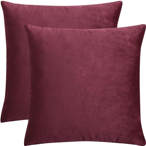 PiccoCasa Kissenbezüge 2er Set Samt Deko Kissenbezug 40x40cm Kissenhülle mit Verstecktem Reißverschluss für Sofakissen Couchkissen Schlafzimmer, Rot PiccoCasa Kissenbezüge 2er Set Samt Deko Kissenbezug 40x40cm Kissenhülle mit Verstecktem Reißverschluss für Sofakissen Couchkissen Schlafzimmer, Rot von PiccoCasa