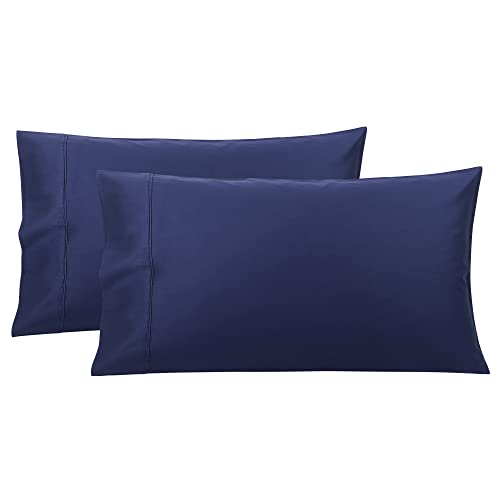 PiccoCasa Kissenbezug 2er Set aus Baumwolle mit Hotelverschluss superweiche Kissenbezüge Marineblau 51x66cm von PiccoCasa