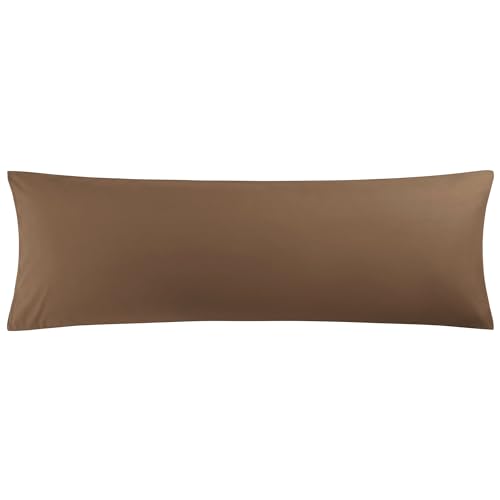 PiccoCasa Kissenbezug 50x150cm Kissenbezüge Kopfkissenbezug lang mit Hotelverschluss aus Mikrofaser Seitenschläferkissen Bezug Body Pillow Cover Braun von PiccoCasa