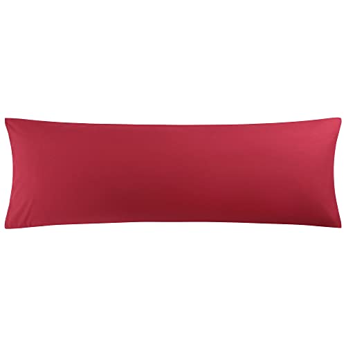 PiccoCasa Kissenbezug 50x150cm Kissenbezüge Kopfkissenbezug lang mit Hotelverschluss aus Mikrofaser Seitenschläferkissen Bezug Body Pillow Cover Weinrot von PiccoCasa